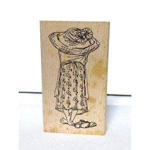 Art Impressions Rubber Stamp U-1703 BACK Wood Mounted Vintage 1998